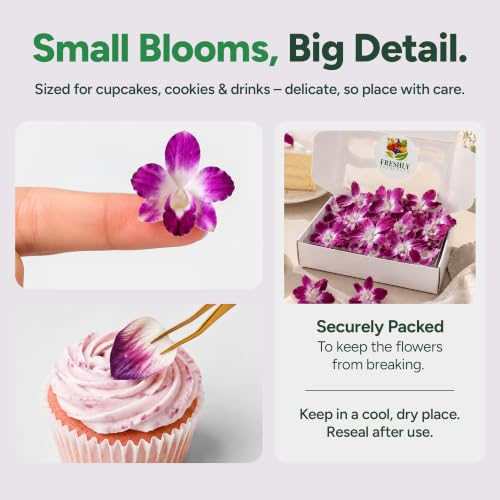 Small Orchid Freeze Dried Edible Flowers (12 Pieces)