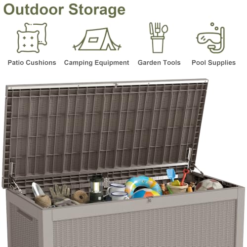 325 Gallon Outdoor Storage Box Waterproof (Grey / 325 Gallon)