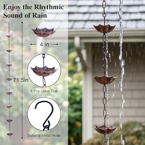 Rain Chain for Gutters (Umbrella & Bell)
