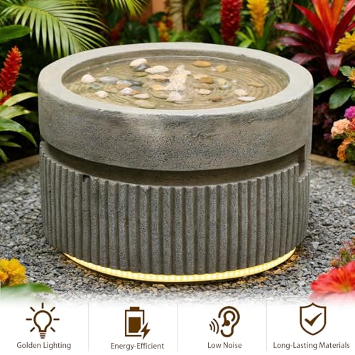 Small Modern Outdoor Water Fountain with Quiet Pump (6.1-Brown / 6.1-brown)