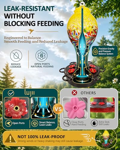 Smart Hummingbird Feeder with Camera for Outdoor Hanging (Yellow / X-Large)