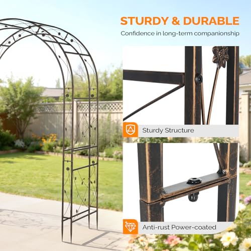 Garden Arbor Arch for Wedding Ceremony Party (Arch Top, Bronze)