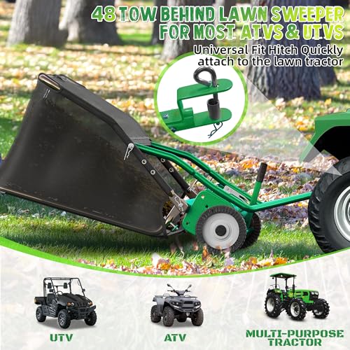 48" Lawn Sweeper Tow Behind (48 inch / Green)