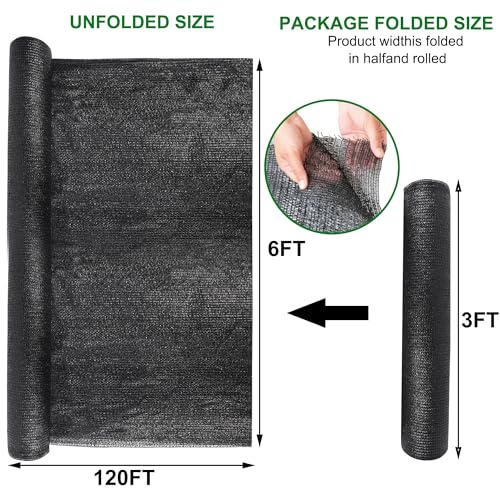 120x6 FT Outdoor Shade Cloth for Garden & Plants (70%-6 FT x 120 FT)
