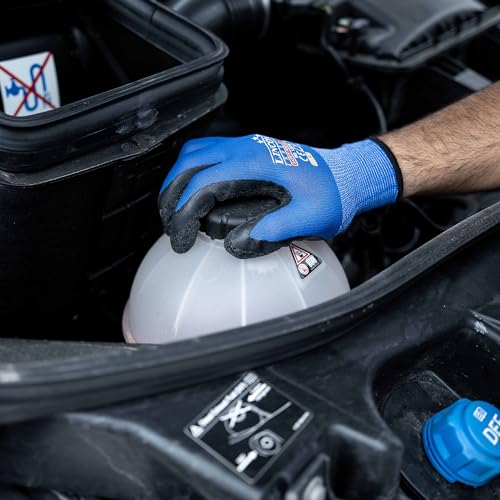 12 Pack Safety Performance Series Construction Mechanics Wrinkle Latex Work Gloves (Small (120 Pairs) / Blue)