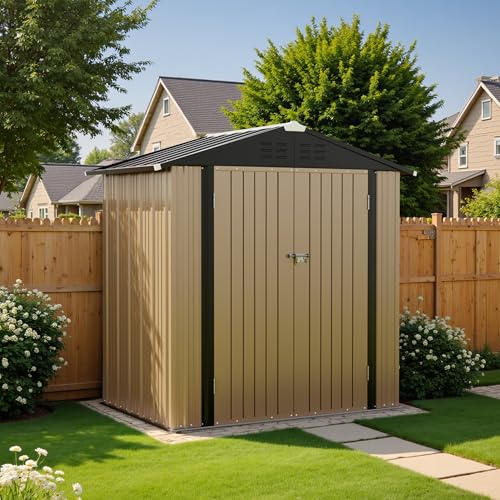 6x4FT Outdoor Storage Shed (6x4 / Brown)