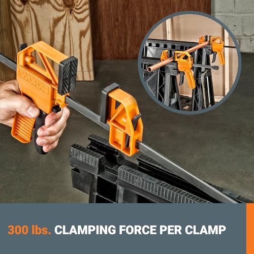 WX065 Clamping Sawhorses with Bar Clamps (Clamping Sawhorse Pair)