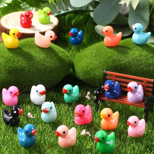 200pcs Mini Resin Ducks 20 Colors (200Pcs-colorful Ducks)