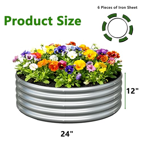3PCS 3x3x1FT Galvanized Metal Raised Garden Bed (Silver / 3x3x1(3PCS))