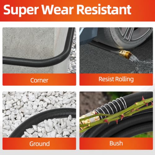 Garden Water Hose 200 ft x 3 (3/4" Black / 200FT)