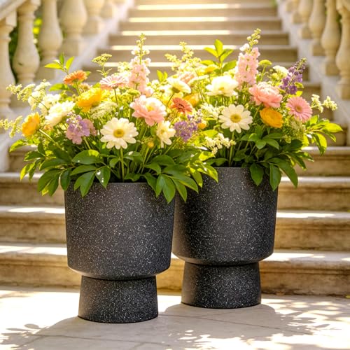 Autodaya 16.8" Urn (16.8"h-black Terrazzo)