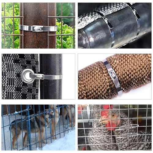 Metal Zip Tie Gun Kit with 200 Pcs 12" Stainless Steel Cable Ties (Silver / 12 inch (200 pcs) + Tool (0.12-0.47 inch))