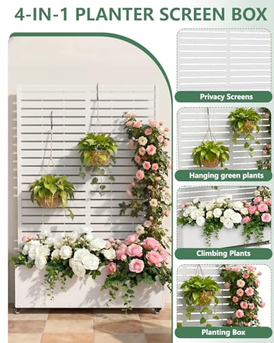 Metal Planter Box with Trellis