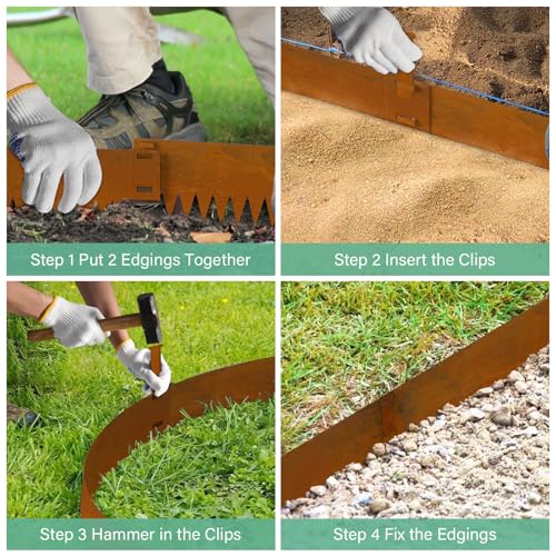 Co rten Steel Landscape Edging 10 Inch (6 Count)