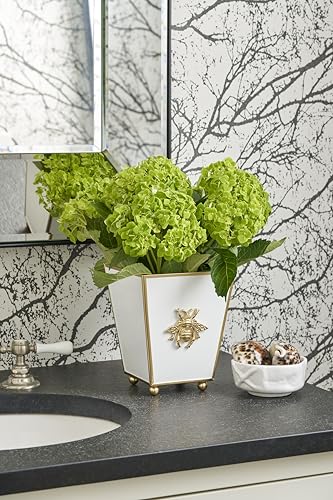 Flower Pots Indoor (White Gold Bee / Square)