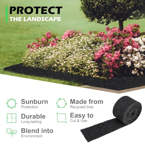 140 x 5.5 Inch Reversible Rubber Mulch Mat (2 Black)