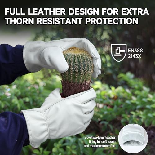 Leather Work Gloves for Men (Light Cyan(24 Pairs) / Large)