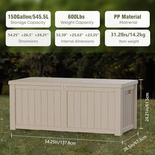 Outdoor Storage Box (Grey / 150 Gallon)