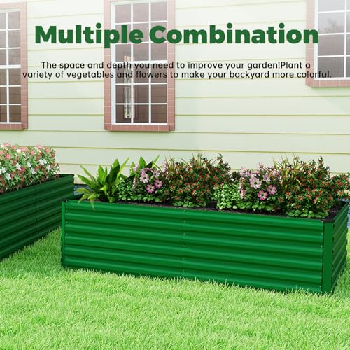 8x4x2ft Outdoor Metal Raised Garden Bed (4 Count)