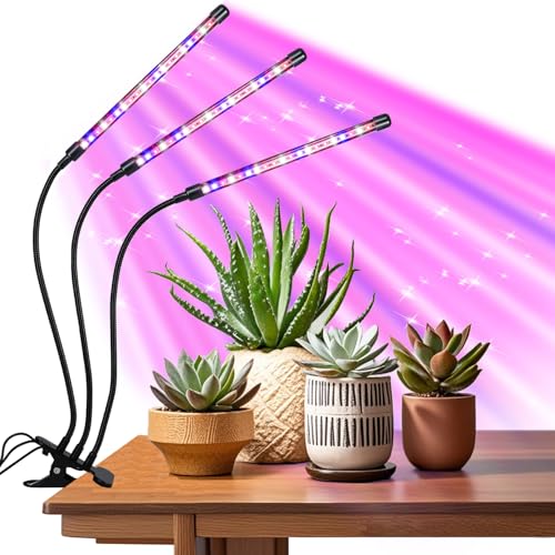 Indoor Plant Grow Light (Red+Blue+White-3 Head 1Pack)