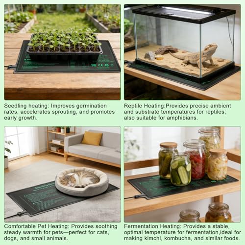 Seedling Heat Mat with Thermostat Combo Set (Suits -1 Pack / Black)
