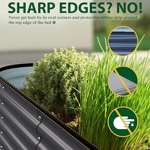 8x4x1FT Raised Garden Bed Outdoor (Gray / 8x4x1FT)