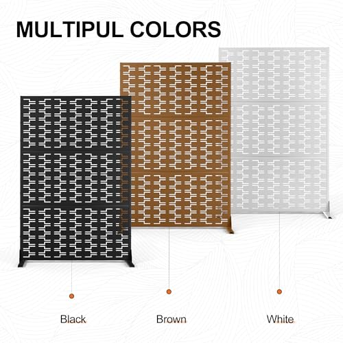 Metal Privacy Screen for Outdoor & Indoor (71"H×47"W / Black Brick)