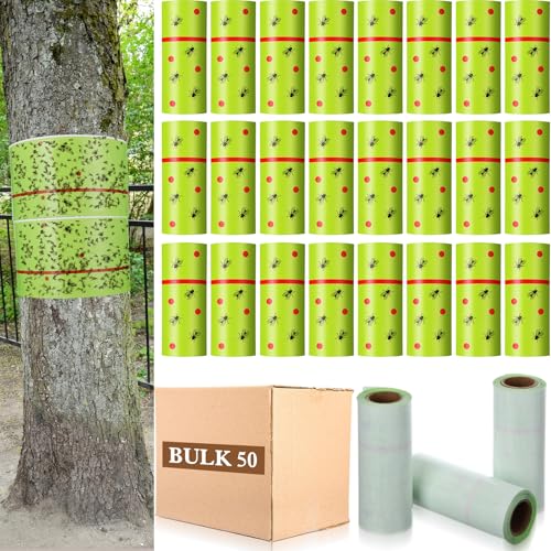 50 Rolls Spotted Lantern Fly Tree Tape Trap 30ft (Green)