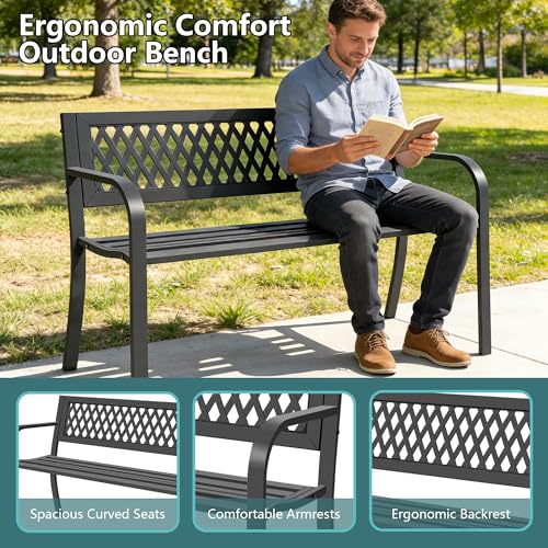 Outdoor Garden Bench (Metal 1 Pc)