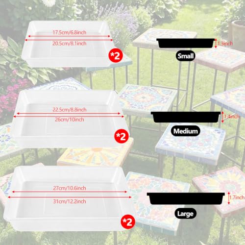 6 Pcs Stepping Stone Molds (Rectangular-Clear)
