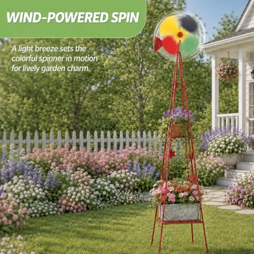 6FT Windmill for Yard Garden Decoration (Red)