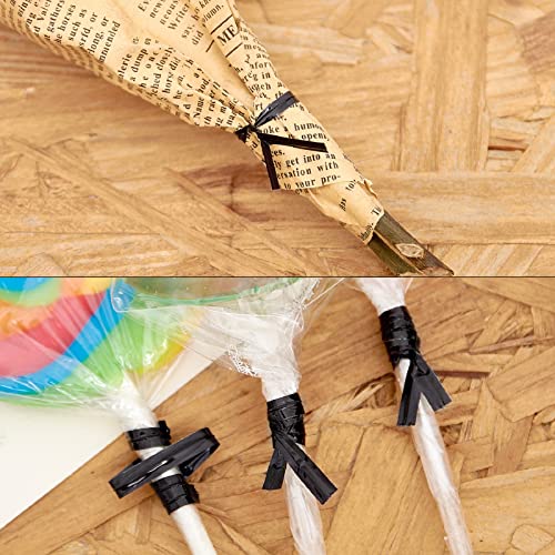 800 Pcs 4" Metallic Twist Ties (Black)