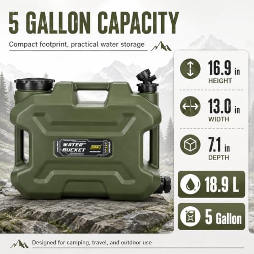 5 Gallon Camping Water Jug with Spigot (Green5-5 gal)