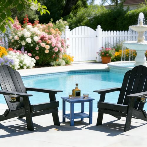 Double Layer Outdoor Side Tables (Dark Blue)