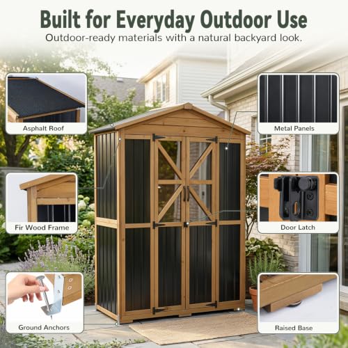 Outdoor Storage Cabinet (Black / 49" x 22" x 72")
