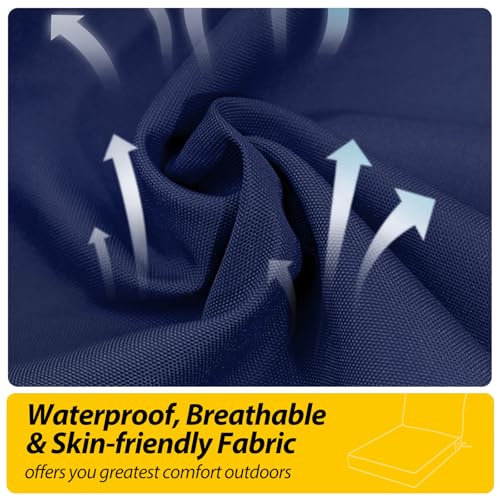 Outdoor Chair Cushions (Navy Blue / 22"x22"x3" / 22"x17")