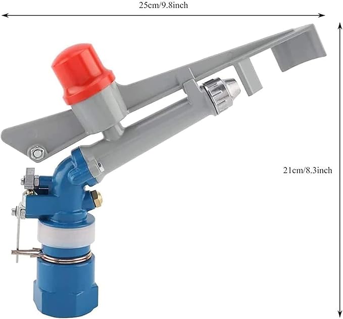 Irrigation Sprinkler Garden Water Spray Gun, Agricultural Irrigation Spray Gun, Large Area Agriculture Irrigation Watering Sprinkler, 360° Adjustable Watering, for Farms, Orchards, Tea Gardens, Fore