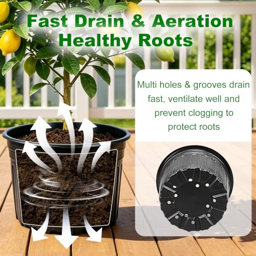30 Pack 5 Gallon Flexible Plant Nursery Pots (5Gallon 30P)