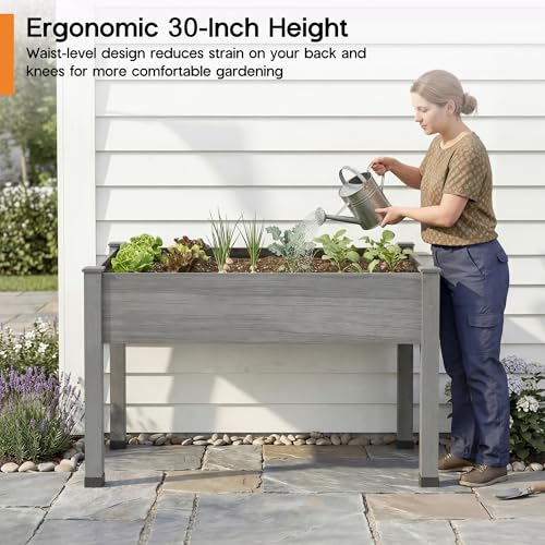 48"x24"x30" Raised Garden Bed with Legs (Gray / 48×24×30 In -Regular)