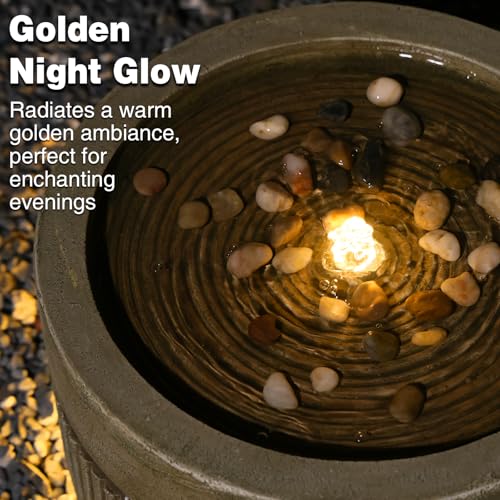 Small Modern Outdoor Water Fountain with Quiet Pump (6.1-Brown / 6.1-brown)