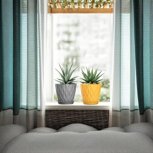 5 Inch Planter Pots (Orange+grey+white / 5inch)