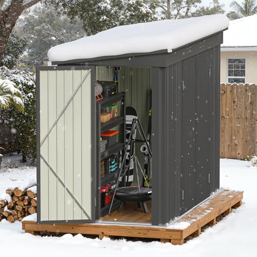 8x4FT Outdoor Storage Shed (8x4 / Black)
