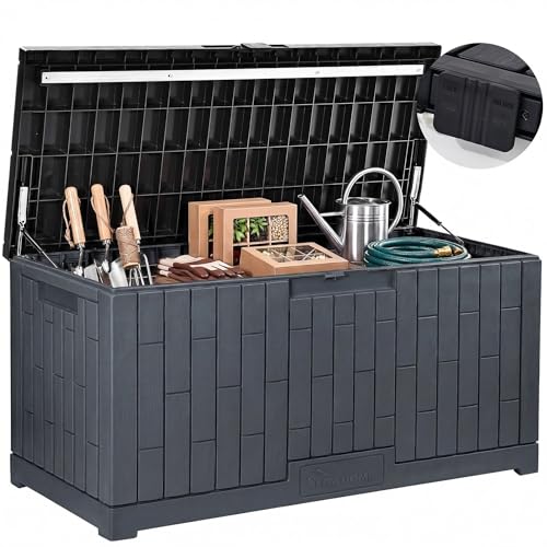 120 Gallon Large Deck Box (Dark Gray / 120 Gallon)