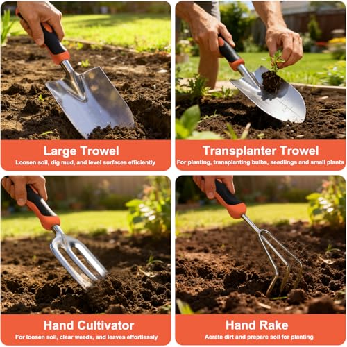 Gardening Tools 7 (7PCS Black Orange)