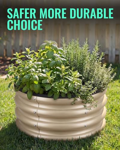Round Raised Garden Bed Set (White)