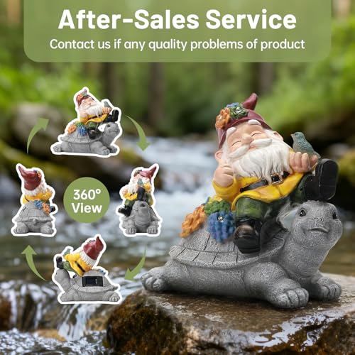 Solar Garden Statue Outdoor Decor (Gnometurtle)