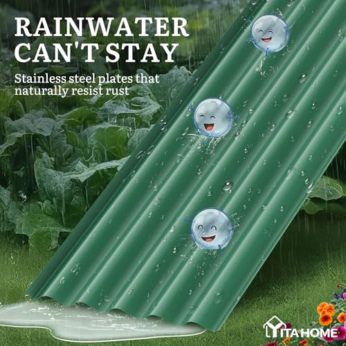 8x2x1.5ft Galvanized Oval Raised Garden Bed (8x2x1.5ft / Green)
