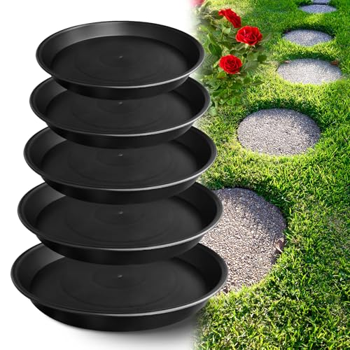 5 Size Round Stepping Stone Mold (8.7" 9.25" 10" 11.4" 12.6" / Black)