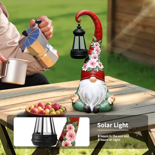 Solar Garden Gnome Statue (Zen Gnomes 13.1in)
