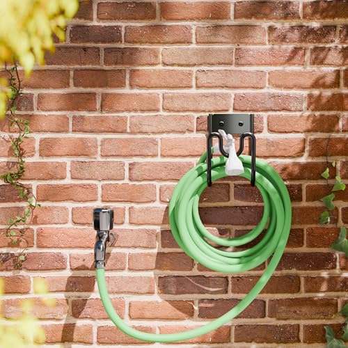 Black Metal Garden Hose Holder (2 Pack / Black)